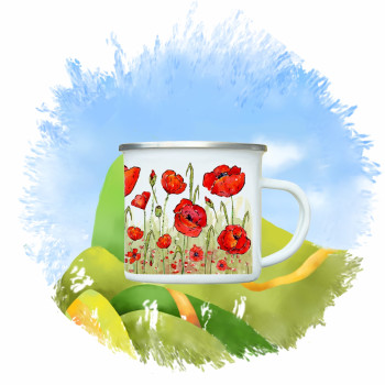 Tin mug - flowers