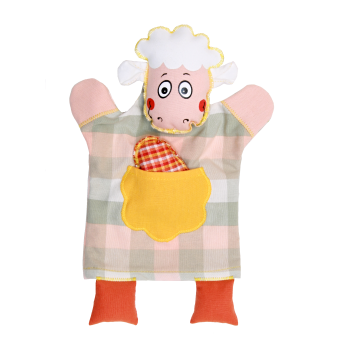 Puppet Sheep Doubravka with a bell