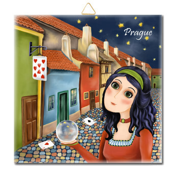 Zlatá ulička - kartářka - název - PV 15 15 x 15 cm