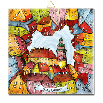 Český Krumlov léto - název - CV 14 15 x 15 cm