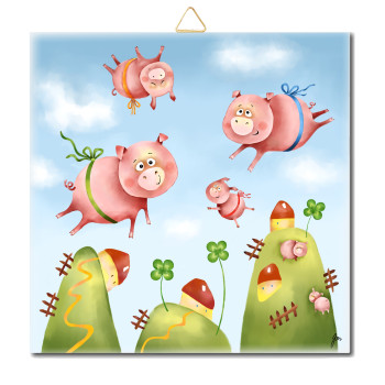 Schweine für Glück - CV 29 15 x 15 cm