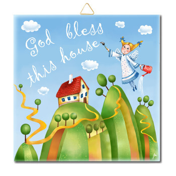 God bless this house - CV 31 15 x 15 cm