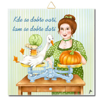Wo gut gekocht wird, gibt es auch gutes Gelingen - Text - CV 40 15 x 15 cm