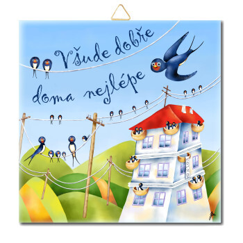 Schwalben - Überall gut, am besten zu Hause - CV 42 15 x 15 cm