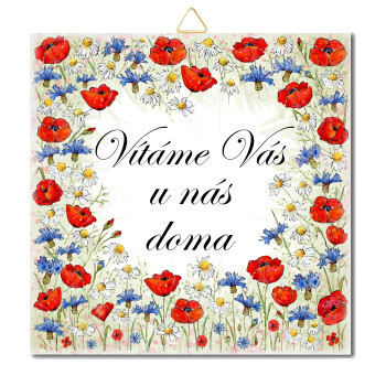 Willkommen - Blumen - CV 47 15 x 15 cm