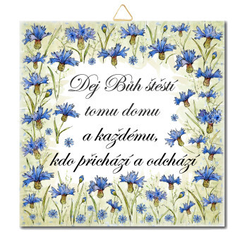 Gott segne dieses Haus - Kornblumen - CV 50 15 x 15 cm