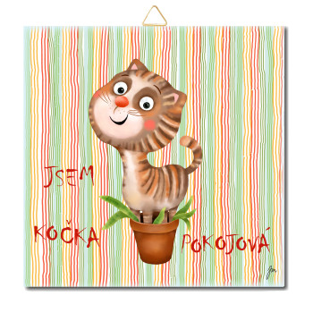 Katze - Inschrift - DV 27 15 x 15 cm