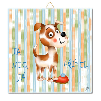 Hund - Inschrift - DV 29 15 x 15 cm