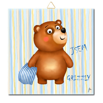 Teddybär - Inschrift - DV 33 15 x 15 cm