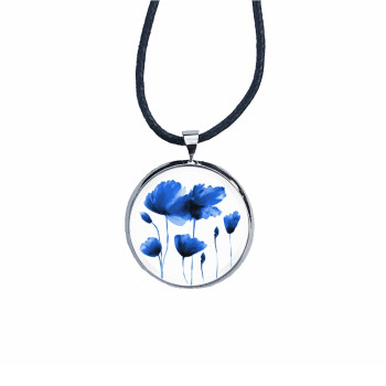 Blauer Blumenanhänger